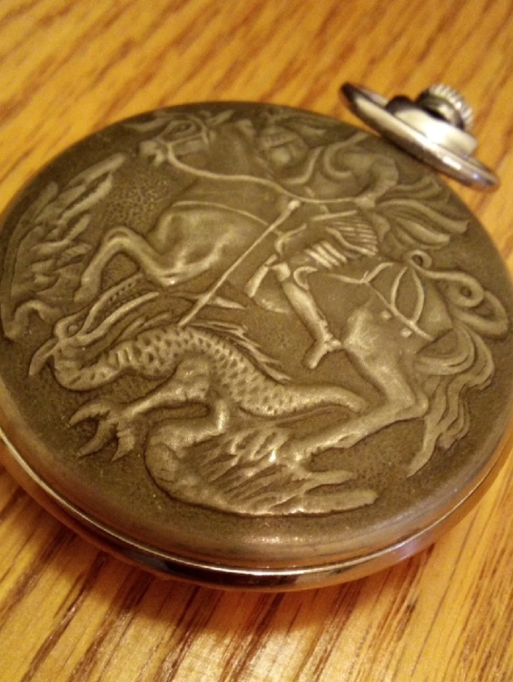 Russian Pocket Watch with Color Inlay - Bronze Tone